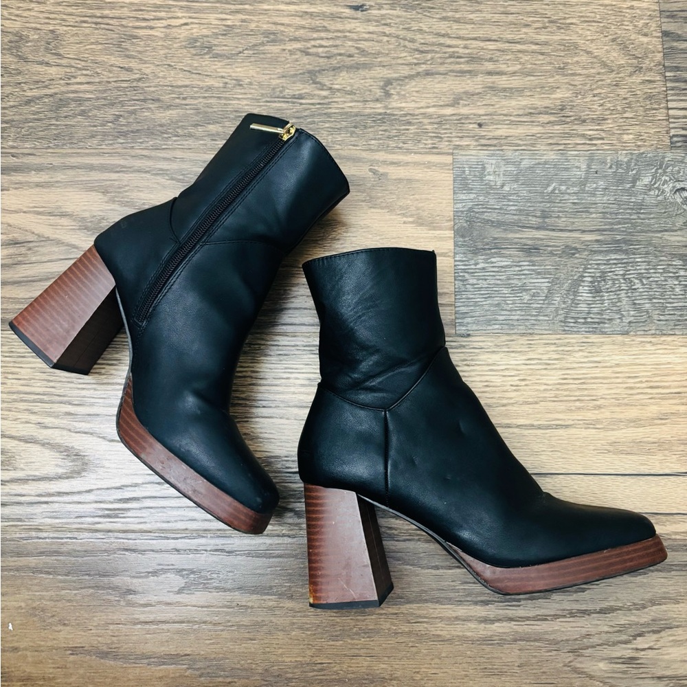*Primark black block heel ankle boots 7